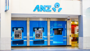 ANZ-Geldautomaten in einer australischen Bankfiliale